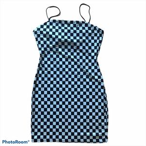 Shein Black White Checkered Mini Dress - M